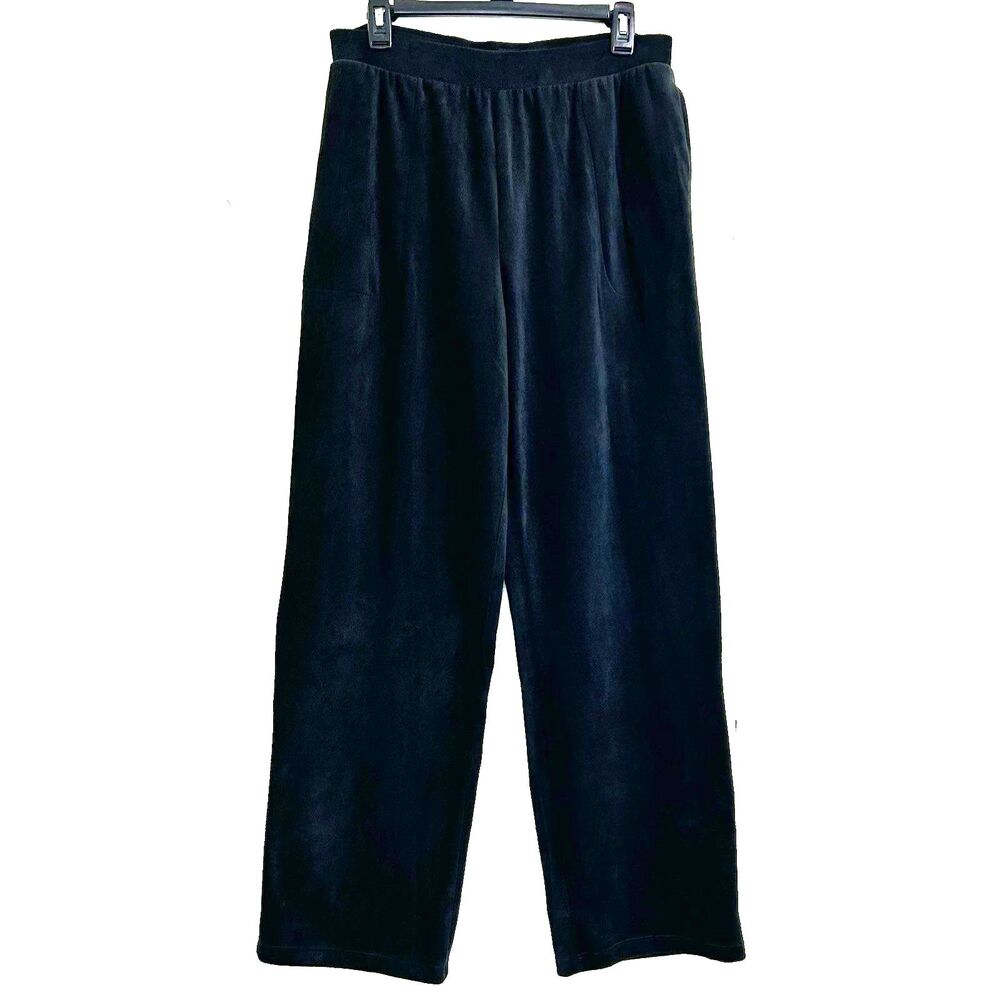 Donna Karan Women Sleepwear Pants Size Medium Sleep Pants Velvet Pocket Wide Leg